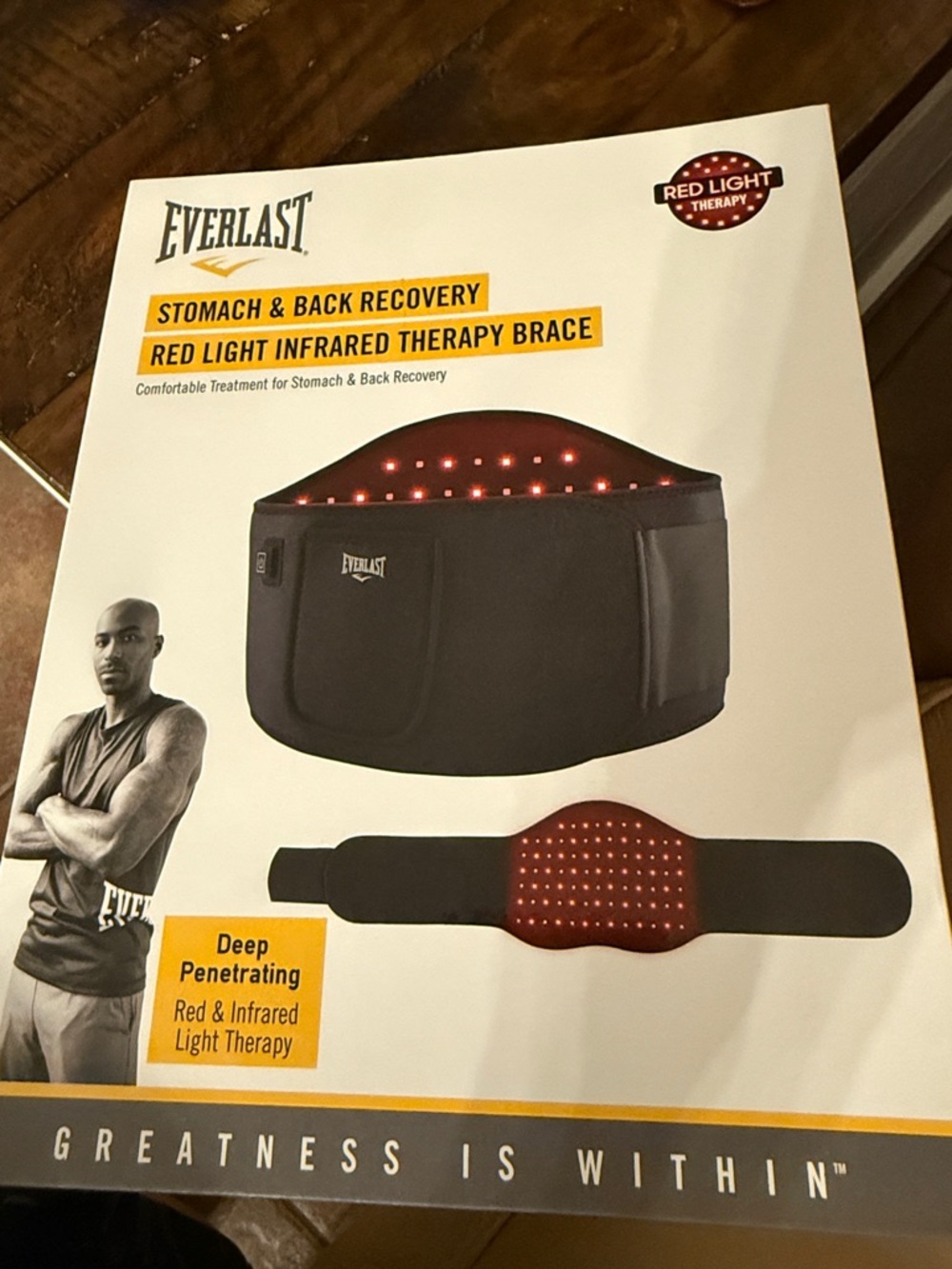 Everlast Black and Red Infrared Therapy Back & Stomach Wrap